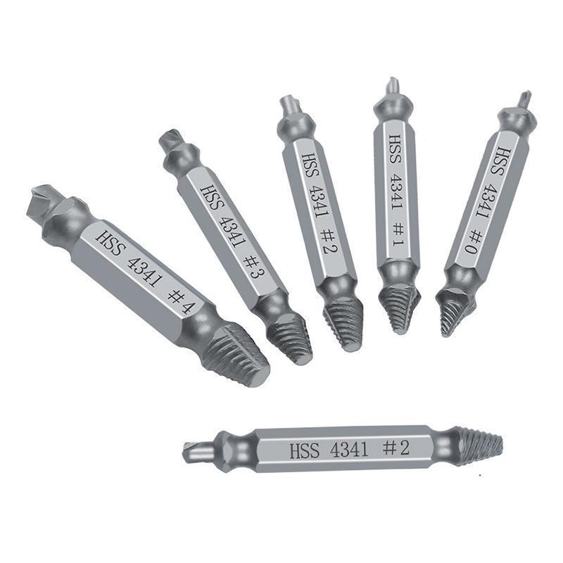 6Pcs Damaged Screw Extractor Set Easy Out Broken Drill Bit Remover Kit Speed Out V528-ETRACTORSET-6PCS-656907