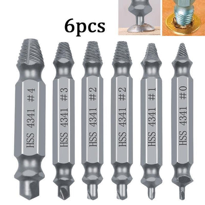 6Pcs Damaged Screw Extractor Set Easy Out Broken Drill Bit Remover Kit Speed Out V528-ETRACTORSET-6PCS-656907