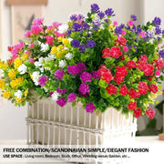 8pcs Artificial Camellia Flowers Realistic Silk Floral Decoration for Home Decor V528-EUCALYPTUS-8PCS-644594
