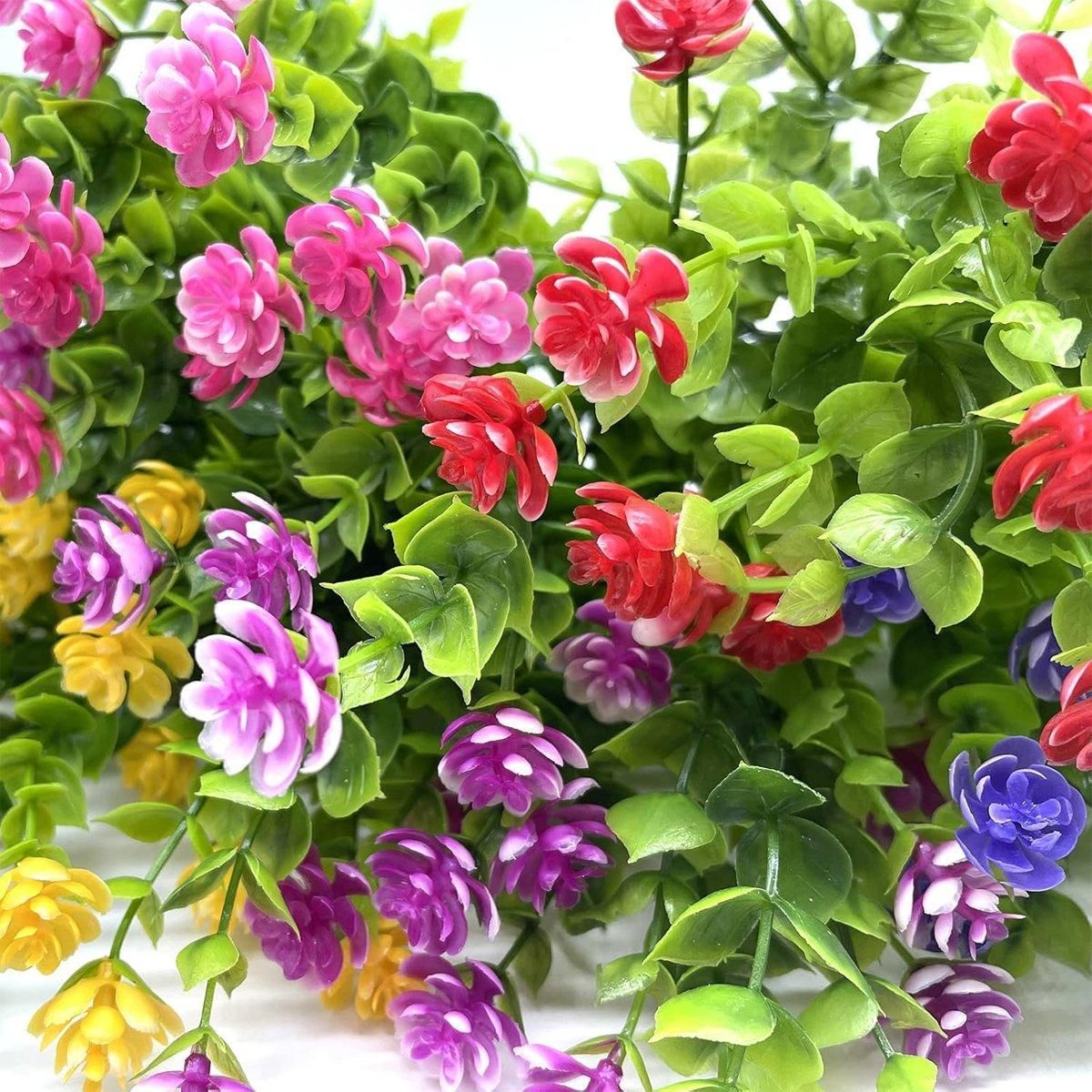 8pcs Artificial Camellia Flowers Realistic Silk Floral Decoration for Home Decor V528-EUCALYPTUS-8PCS-644594