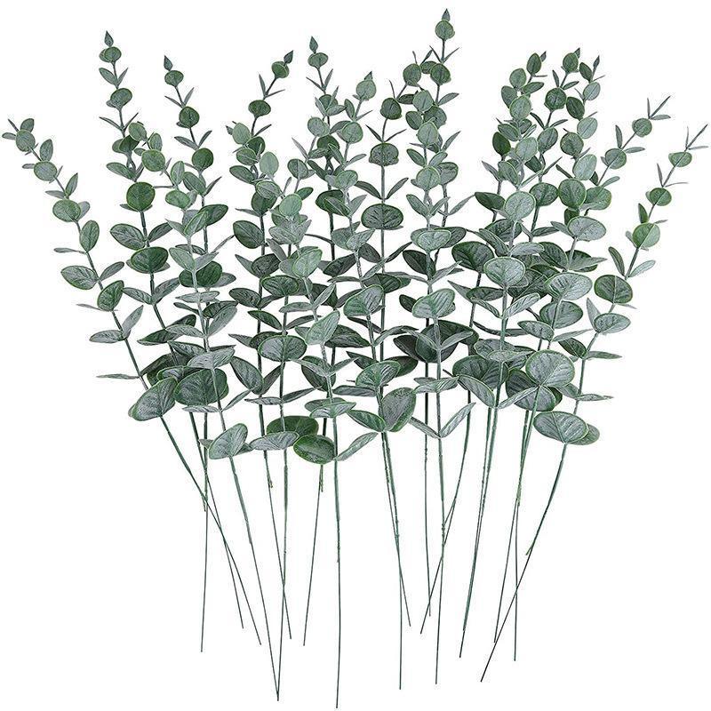 Artificial Eucalyptus Leaf Flowers Fake Green Plant Nordic Home Party Decor V528-EUCALYPTUSLEAVES-10PCS-480296
