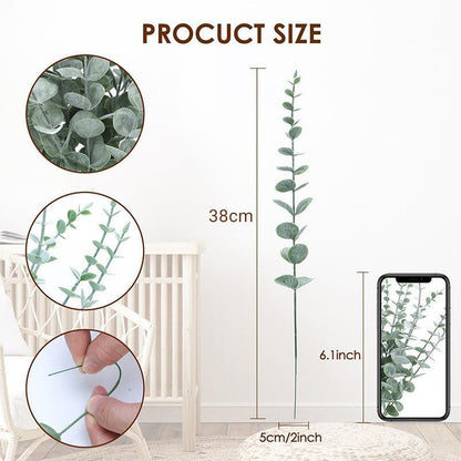 Artificial Eucalyptus Leaf Flowers Fake Green Plant Nordic Home Party Decor V528-EUCALYPTUSLEAVES-10PCS-480296