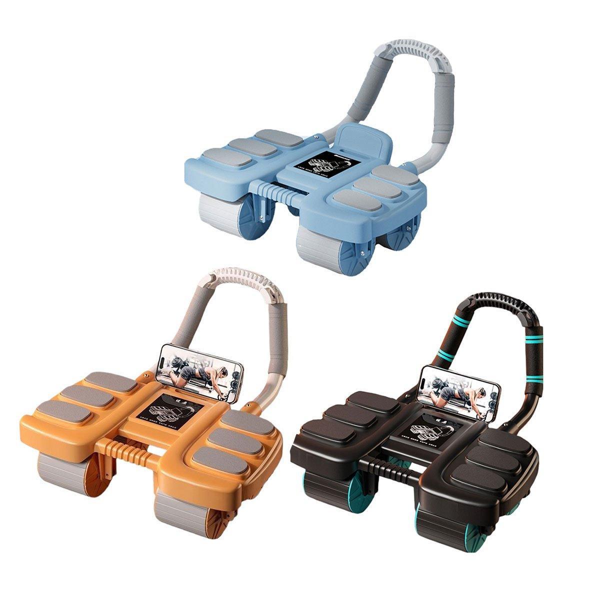Four Wheel Abdominal Exercise Roller Elbow Support for Core Strength Training - Blue V528-EXERCISE-4-BLUE-866603