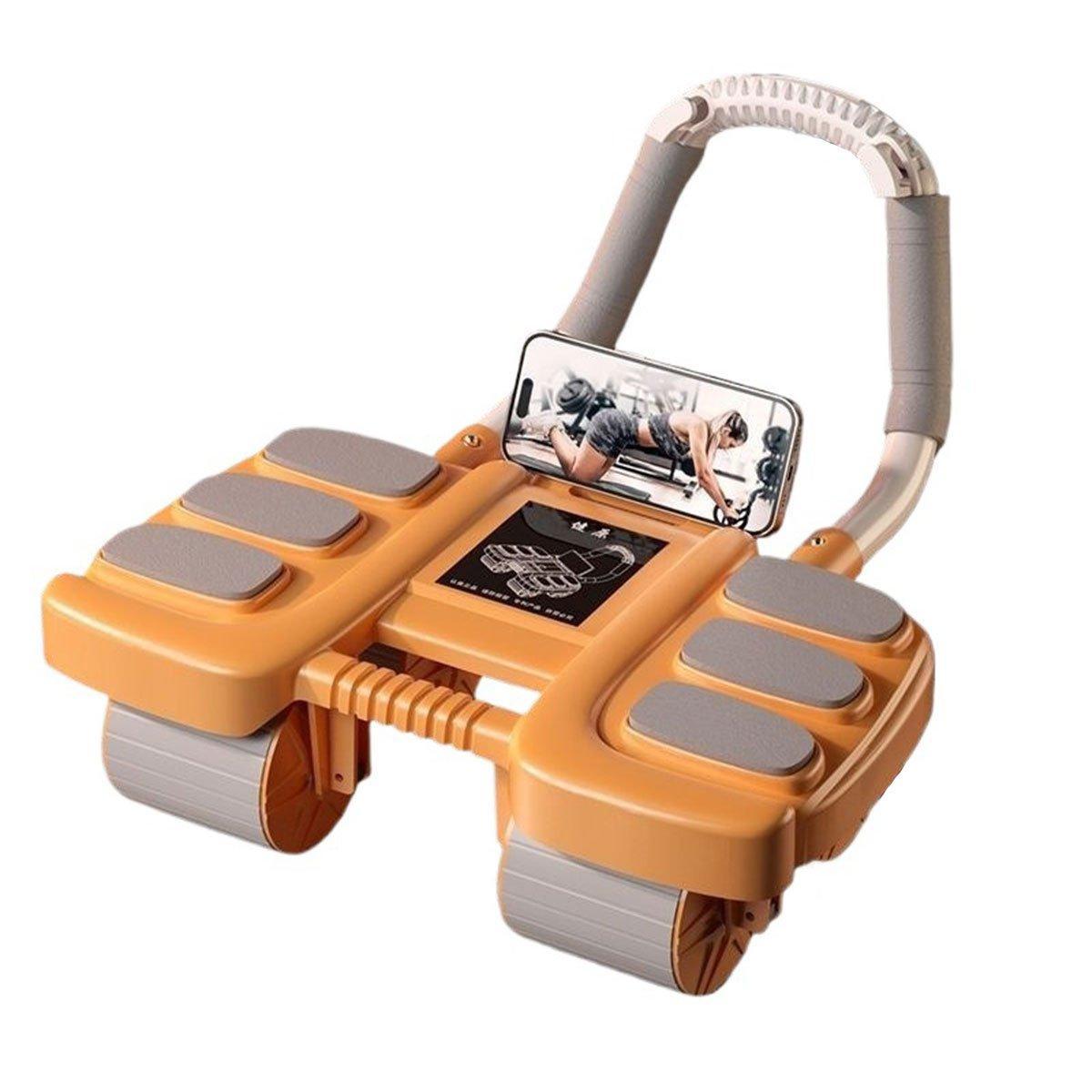 Four Wheel Abdominal Exercise Roller Elbow Support for Core Strength Training - Orange V528-EXERCISE-4-ORANGE-106976