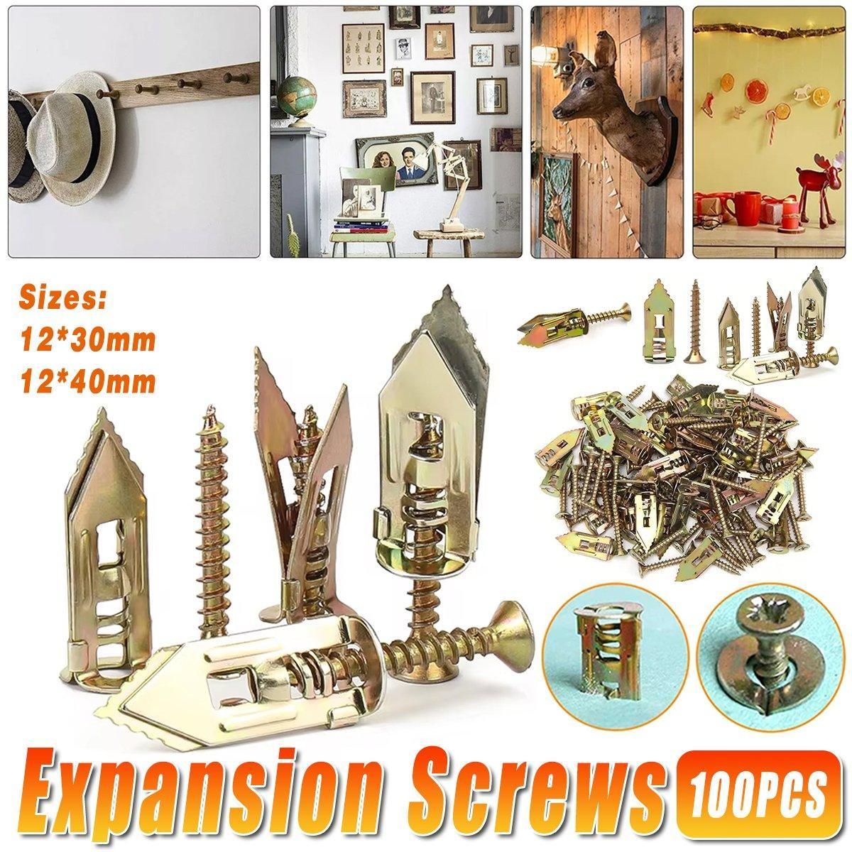 100PCS Self-Drilling Anchors Screws Percussion Expansion Kit -12x30mm/12x40mm - 12x30mm V528-EXPANSION-NAIL-100PCS-12-30-289094