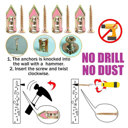 100PCS Self-Drilling Anchors Screws Percussion Expansion Kit -12x30mm/12x40mm - 12x40mm V528-EXPANSION-NAIL-100PCS-12-40-150449
