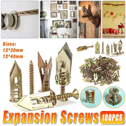100PCS Self-Drilling Anchors Screws Percussion Expansion Kit -12x30mm/12x40mm - 12x40mm V528-EXPANSION-NAIL-100PCS-12-40-150449