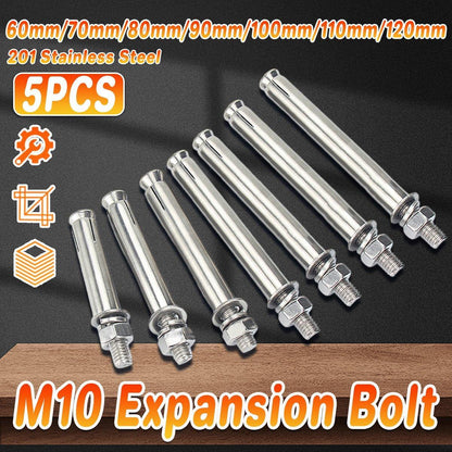 M10 Stainless Steel Hex Head Expansion Anchor Bolts Heavy Duty Screws - M10*100 V528-EXPANSION-SCREW-5PCS-10-100-837452