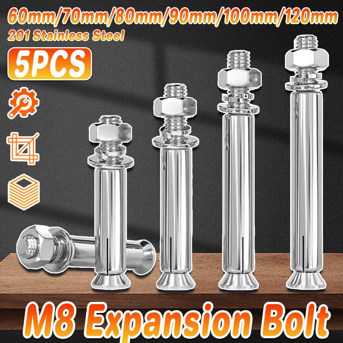 M8 Stainless Steel Expansion Anchor Bolts Heavy Duty Hex Head Screws - M8*80 V528-EXPANSION-SCREW-5PCS-8-80-632522