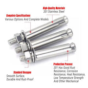 M8 Stainless Steel Expansion Anchor Bolts Heavy Duty Hex Head Screws - M8*80 V528-EXPANSION-SCREW-5PCS-8-80-632522