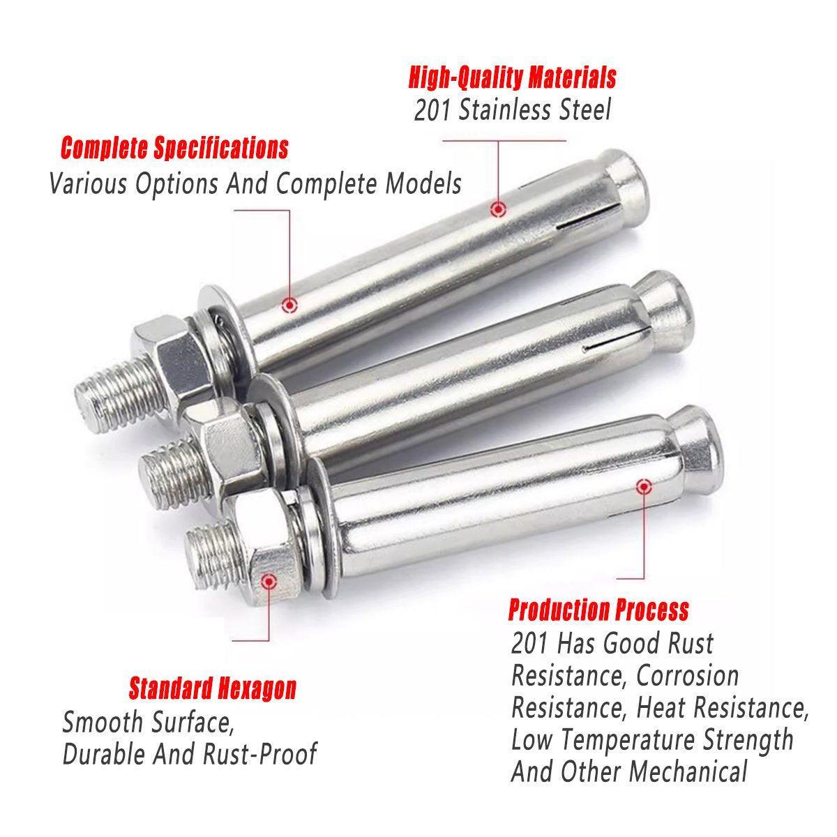 M8 Stainless Steel Expansion Anchor Bolts Heavy Duty Hex Head Screws - M8*80 V528-EXPANSION-SCREW-5PCS-8-80-632522