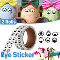 2 Rolls Cartoon Eye Stickers Self-Adhesive DIY Craft Paper for Handmade Projects V528-EYE-STICKER-2ROLL-842563