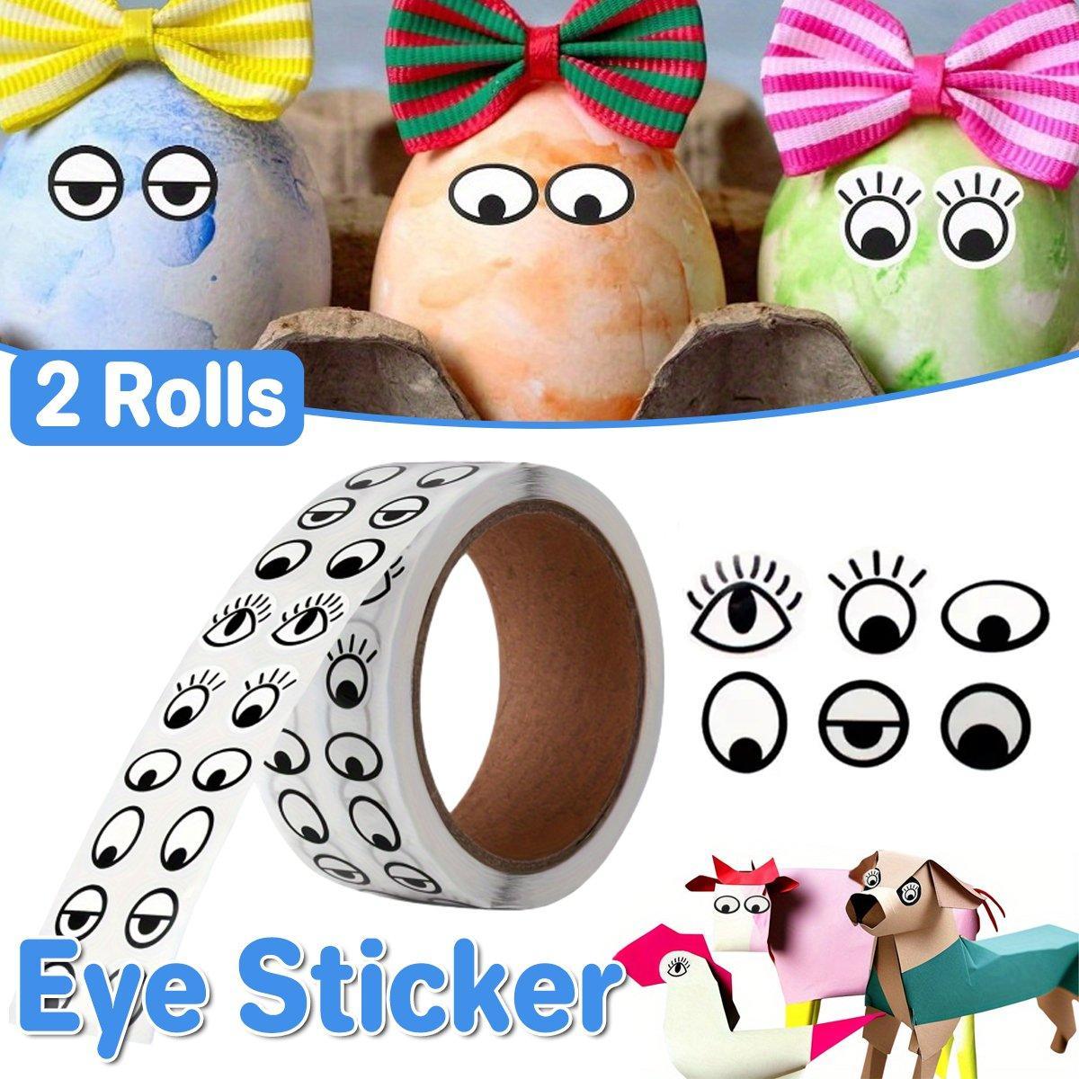 2 Rolls Cartoon Eye Stickers Self-Adhesive DIY Craft Paper for Handmade Projects V528-EYE-STICKER-2ROLL-842563