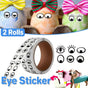 2 Rolls Cartoon Eye Stickers Self-Adhesive DIY Craft Paper for Handmade Projects V528-EYE-STICKER-2ROLL-842563