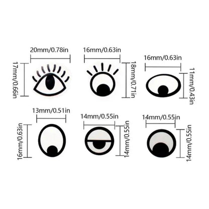 2 Rolls Cartoon Eye Stickers Self-Adhesive DIY Craft Paper for Handmade Projects V528-EYE-STICKER-2ROLL-842563