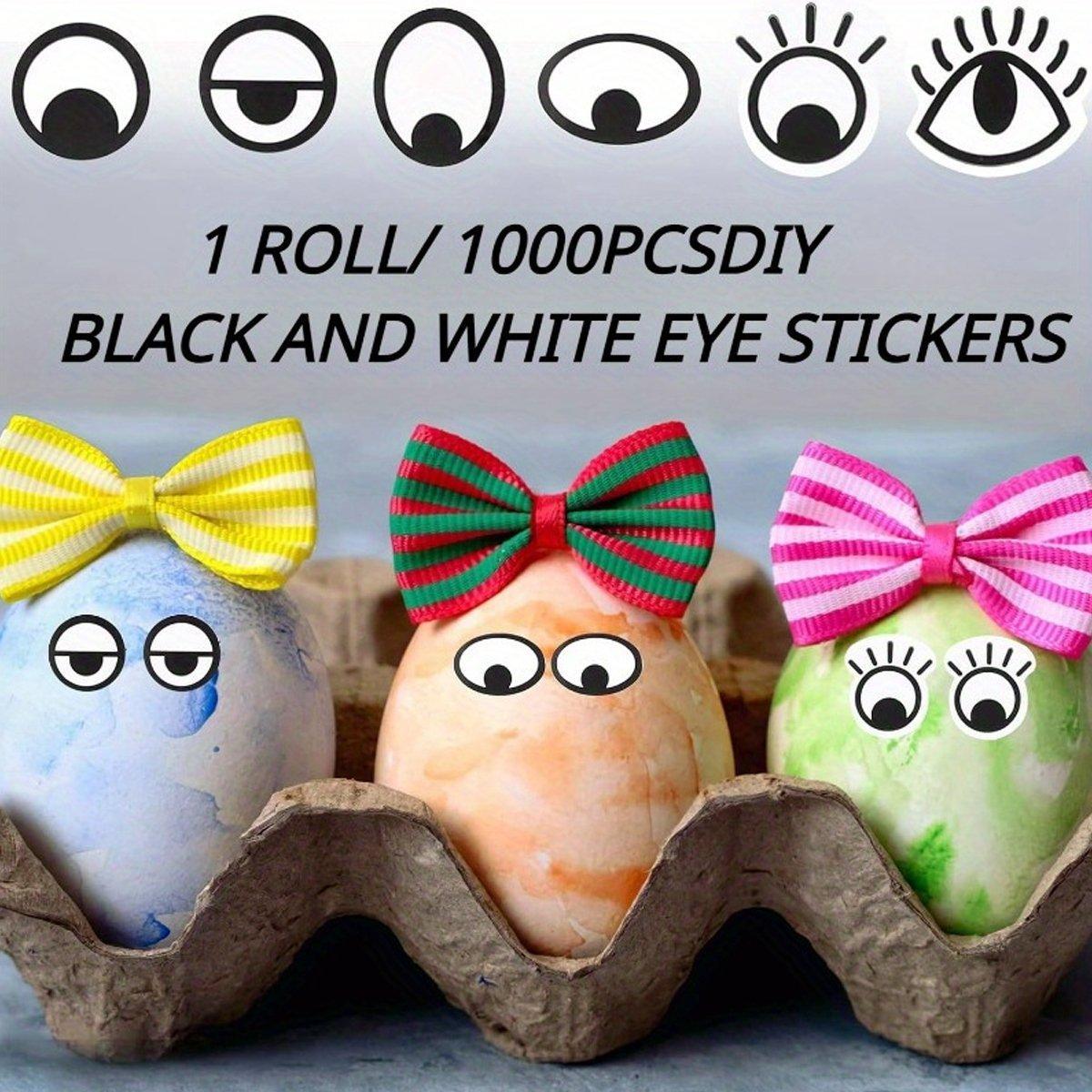 2 Rolls Cartoon Eye Stickers Self-Adhesive DIY Craft Paper for Handmade Projects V528-EYE-STICKER-2ROLL-842563