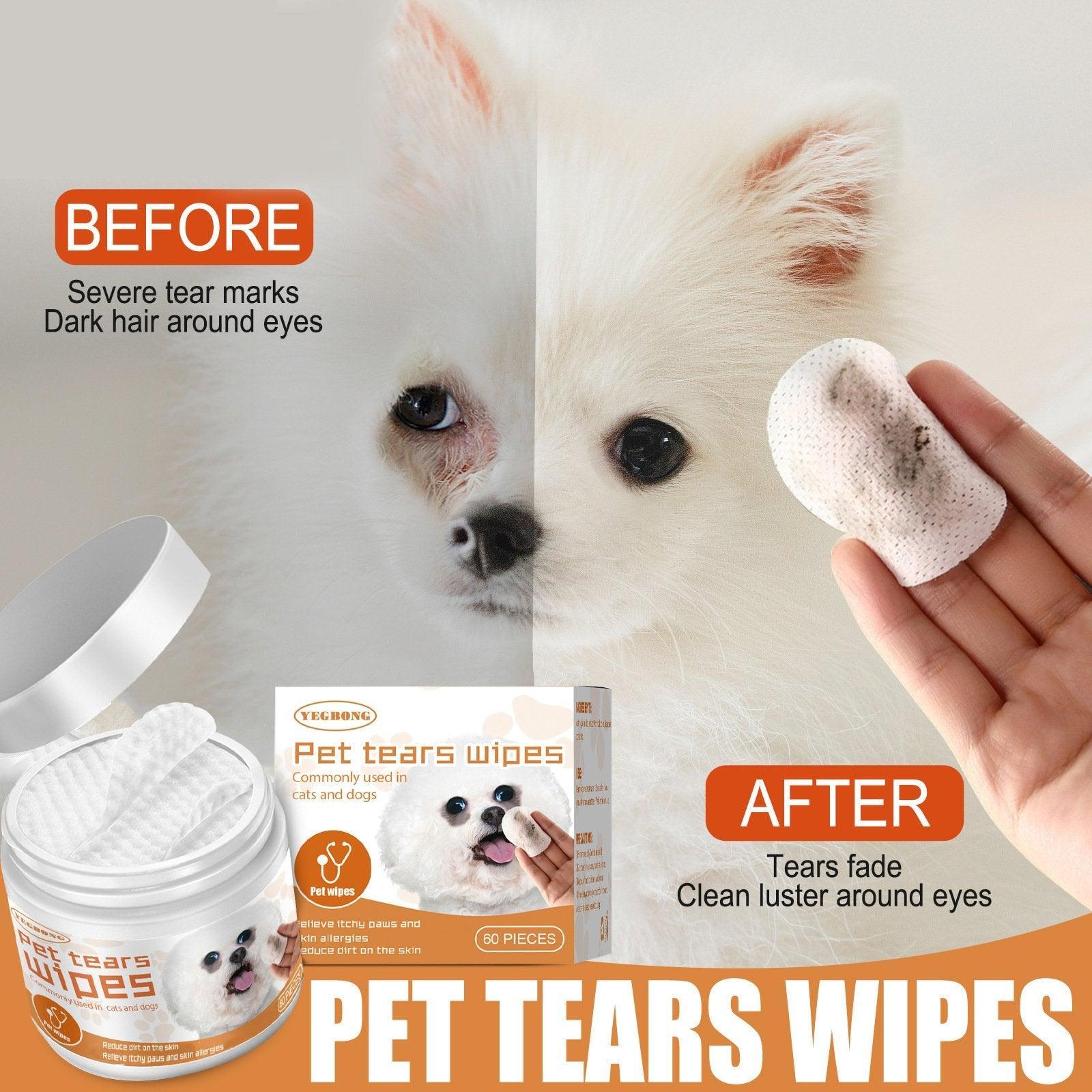 Pet Eye Wipes Clean Dogs Cats Tear Stain Removal Eye Dirt Cleaning Cotton Pads V528-EYE-WIPES-515914