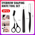 3Pcs/Set Eyebrow Trimming Eyelash Brush Folding Tweezers Portable Makeup Tools V528-EYEBROWRAZOR-3PCS-524964