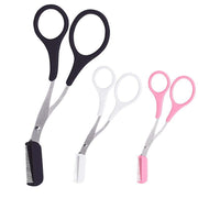 Eyebrow Scissors with Comb Stainless Steel Makeup Trimmer Beauty Tool 3 Colours - Pink (Eyebrow Razor + V528-EYEBROWRAZORSCISSOR-PINK-708900