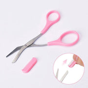 Eyebrow Scissors with Comb Stainless Steel Makeup Trimmer Beauty Tool 3 Colours - Pink (Eyebrow Razor + V528-EYEBROWRAZORSCISSOR-PINK-708900