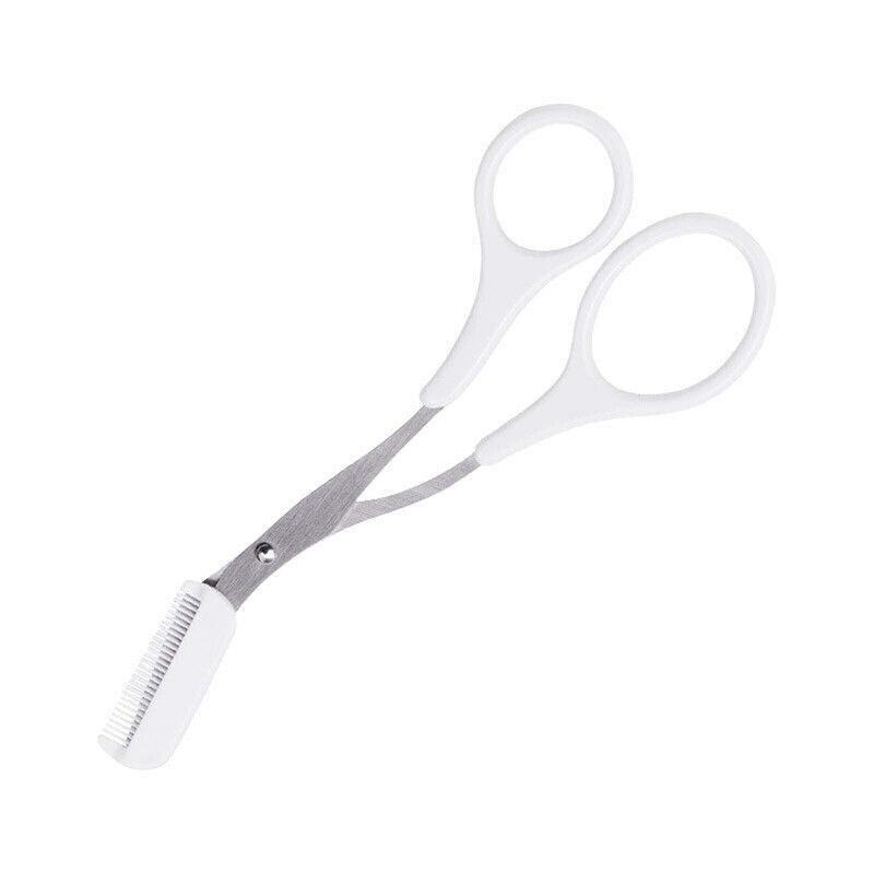 Eyebrow Scissors with Comb Stainless Steel Makeup Trimmer Beauty Tool 3 Colours - Pink (Eyebrow Razor + V528-EYEBROWRAZORSCISSOR-PINK-708900