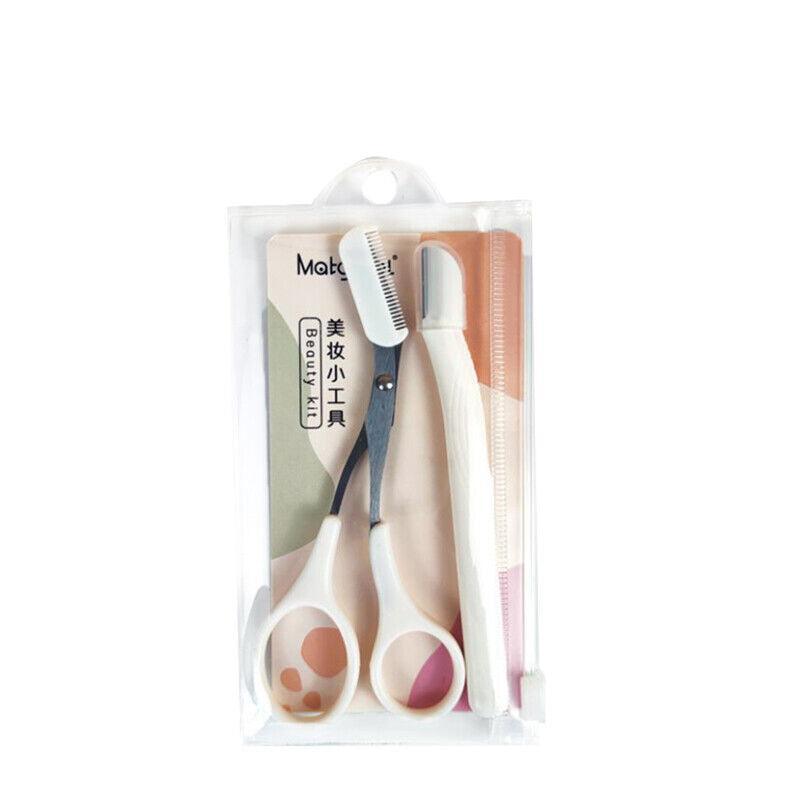 Eyebrow Scissors with Comb Stainless Steel Makeup Trimmer Beauty Tool 3 Colours - Pink V528-EYEBROWSCISSOR-PINK-766373