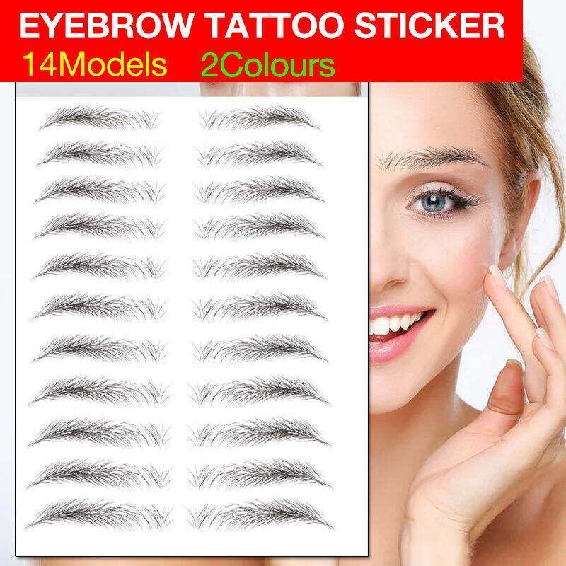 3D Waterproof Eyebrow Tattoo Sticker Hair-Like Natural Brows for Sparse Eyebrows - E09 V528-EYEBROWSTICKER-BLACK-E09-862041