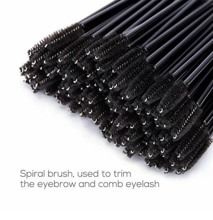 50X Disposable Mascara Wands Eyelash Brushes Applicator Lash Extension Brush - Red+Clear V528-EYELASHBRUSH-50-RED-525941