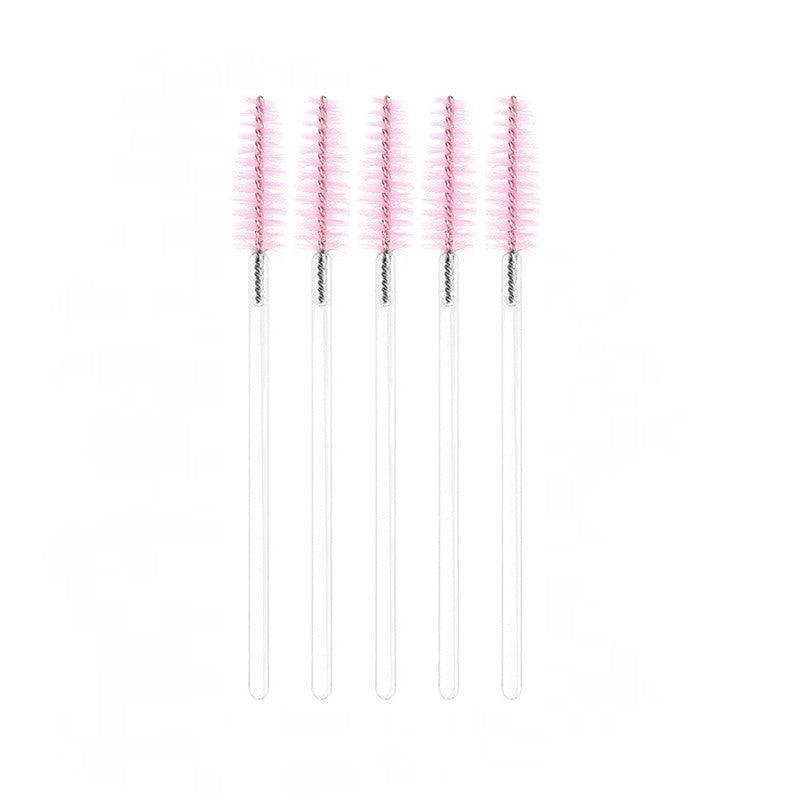50X Disposable Mascara Wands Eyelash Brushes Applicator Lash Extension Brush - Red+Clear V528-EYELASHBRUSH-50-RED-525941