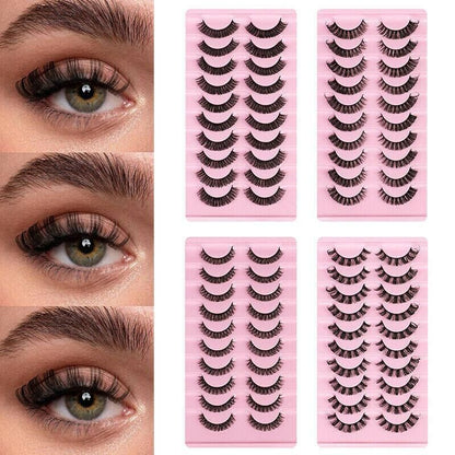 10 Pairs Russian D-Curl Mink False Eyelashes - Full & Curled - DH06-01 V528-EYELASHE-10PAIR-DH06-01-388780