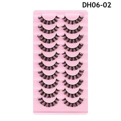 10 Pairs Russian D-Curl Mink False Eyelashes - Full & Curled - DH06-01 V528-EYELASHE-10PAIR-DH06-01-388780