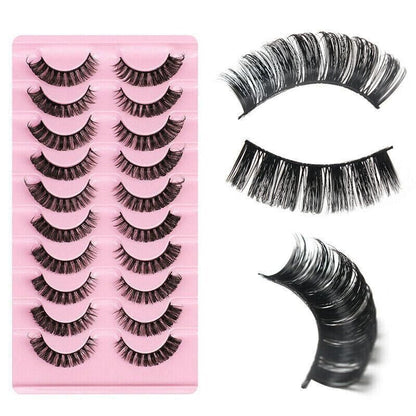 10 Pairs Russian D-Curl Mink False Eyelashes - Full & Curled - DH06-04 V528-EYELASHE-10PAIR-DH06-04-306471