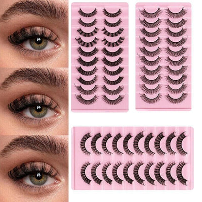 10 Pairs Russian D-Curl Mink False Eyelashes - Full & Curled - DH06-H5 V528-EYELASHE-10PAIR-DH06-H5-452648