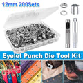200 Sets 12mm Copper Metal Eyelet Grommet Tent Tarp Tool Tarpaulin Installation V528-EYELET-BUTTON-200PCS-748615