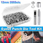 200 Sets 12mm Copper Metal Eyelet Grommet Tent Tarp Tool Tarpaulin Installation V528-EYELET-BUTTON-200PCS-748615