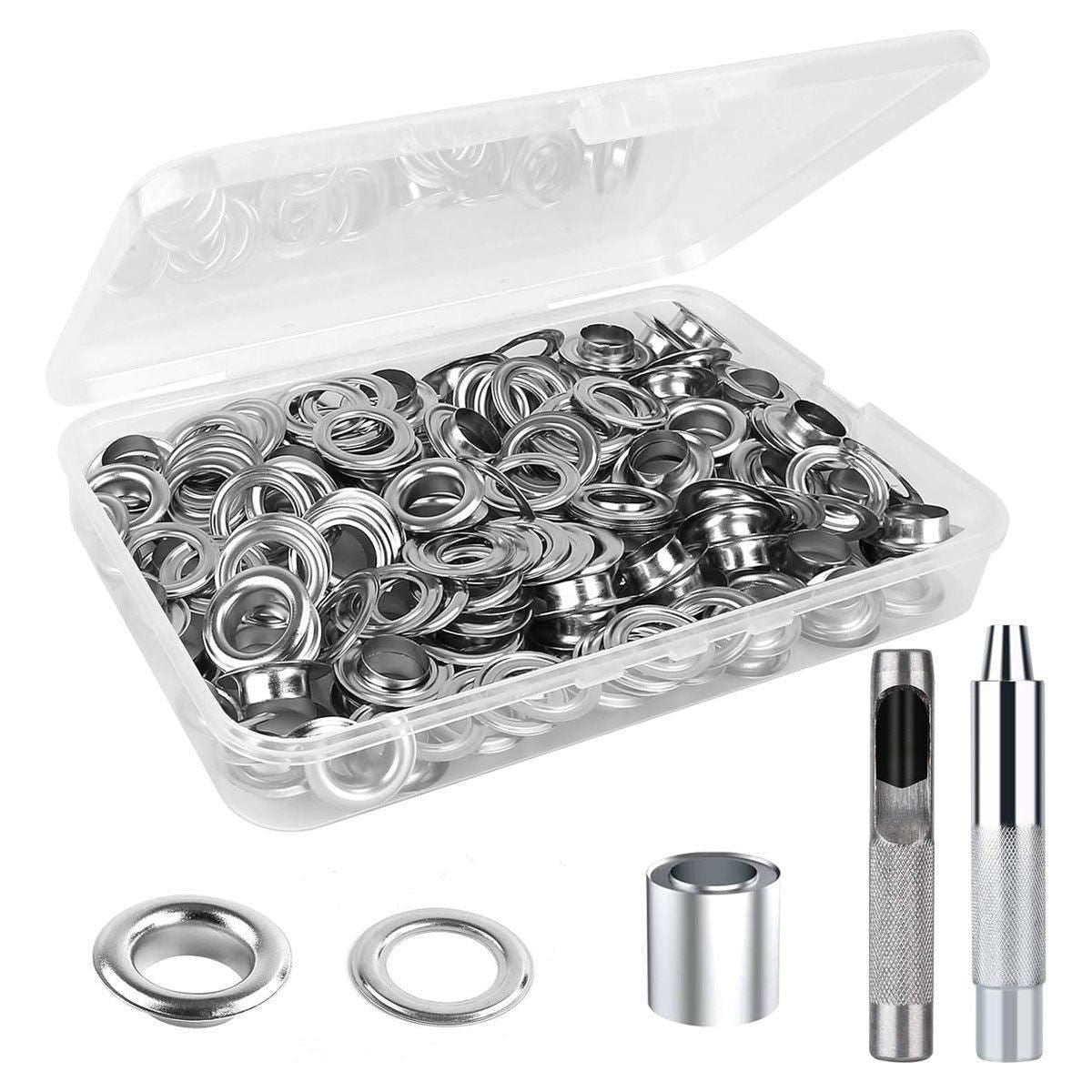 200 Sets 12mm Copper Metal Eyelet Grommet Tent Tarp Tool Tarpaulin Installation V528-EYELET-BUTTON-200PCS-748615