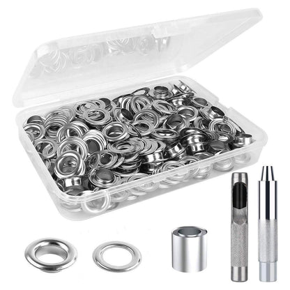 200 Sets 12mm Copper Metal Eyelet Grommet Tent Tarp Tool Tarpaulin Installation V528-EYELET-BUTTON-200PCS-748615