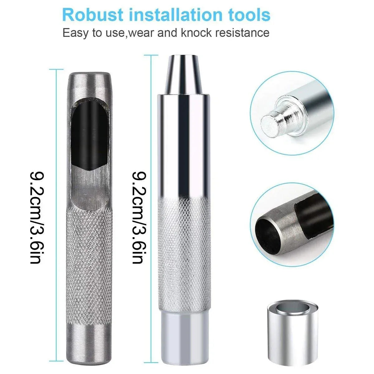200 Sets 12mm Copper Metal Eyelet Grommet Tent Tarp Tool Tarpaulin Installation V528-EYELET-BUTTON-200PCS-748615