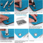 200 Sets 12mm Copper Metal Eyelet Grommet Tent Tarp Tool Tarpaulin Installation V528-EYELET-BUTTON-200PCS-748615
