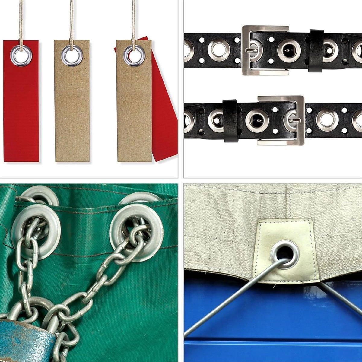 200 Sets 12mm Copper Metal Eyelet Grommet Tent Tarp Tool Tarpaulin Installation V528-EYELET-BUTTON-200PCS-748615