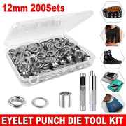 200 Sets 12mm Copper Metal Eyelet Grommet Tent Tarp Tool Tarpaulin Installation V528-EYELET-BUTTON-200PCS-748615