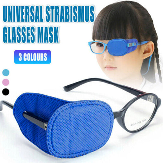 Universal Eye Patch Mask for Strabismus and Amblyopia Glasses Cover Training Aid - Black V528-EYEMASK-BLACK-33424