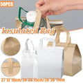 50pcs Thermal Insulation Packing Bag Non Woven Milk Tea Cake Food Storage Bag - Kraft-26x26x17cm V528-FABRIC-BAG-50PCS-KRAFT-244256