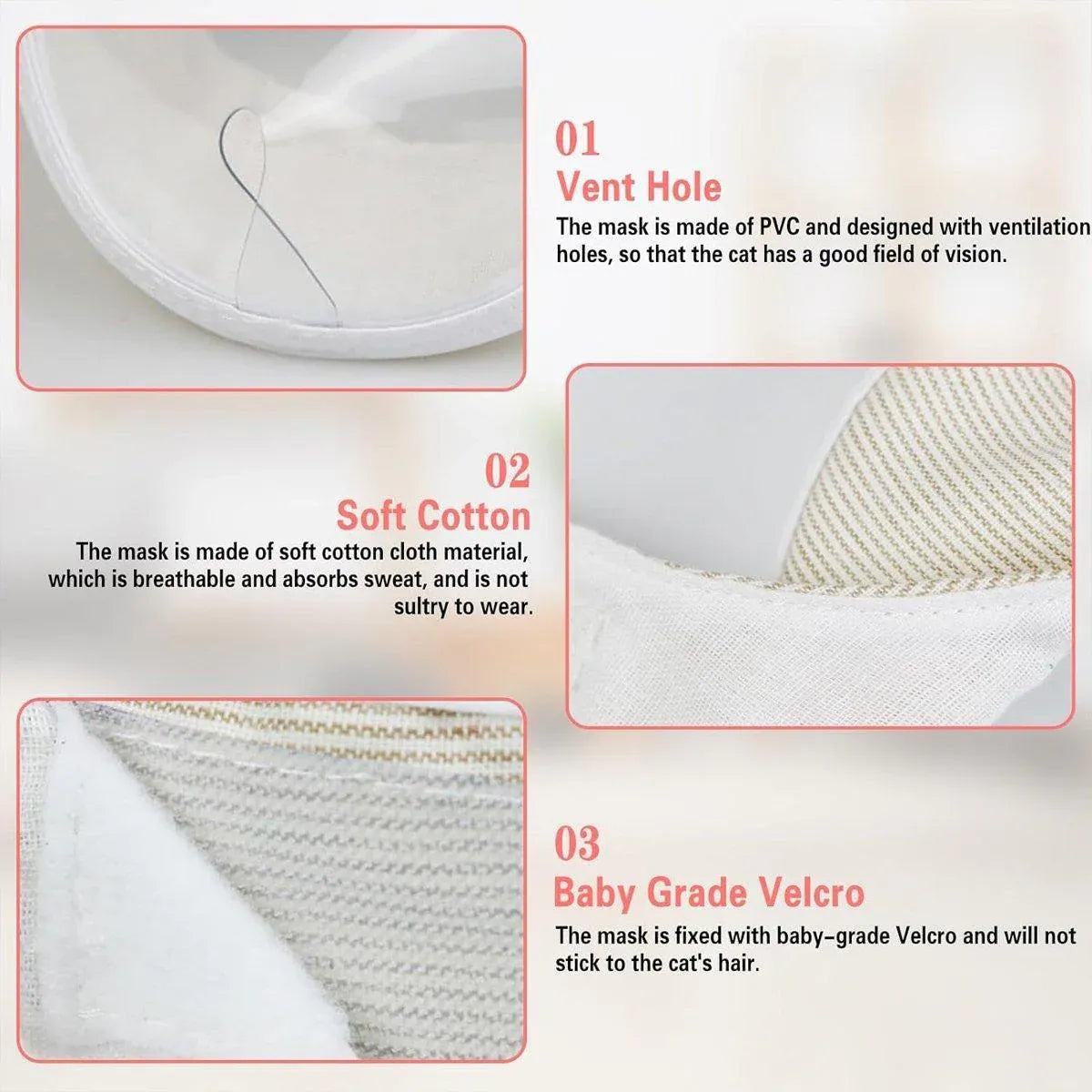 Breathable Pet Headgear Clear Cat Dog Mask Anti Bite Scratch Protective Gear - M V528-FACE-MASK-M-983569