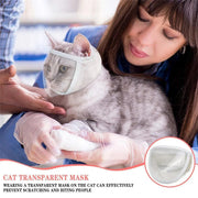 Breathable Pet Headgear Clear Cat Dog Mask Anti Bite Scratch Protective Gear - M V528-FACE-MASK-M-983569