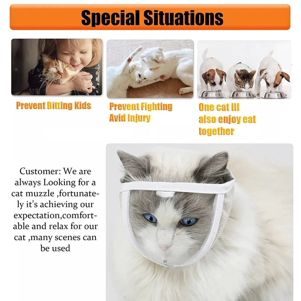 Breathable Pet Headgear Clear Cat Dog Mask Anti Bite Scratch Protective Gear - S V528-FACE-MASK-S-583402