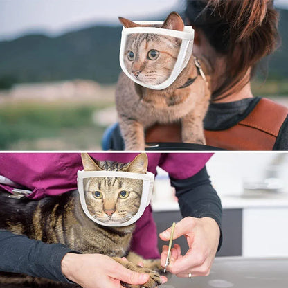 Breathable Pet Headgear Clear Cat Dog Mask Anti Bite Scratch Protective Gear - S V528-FACE-MASK-S-583402