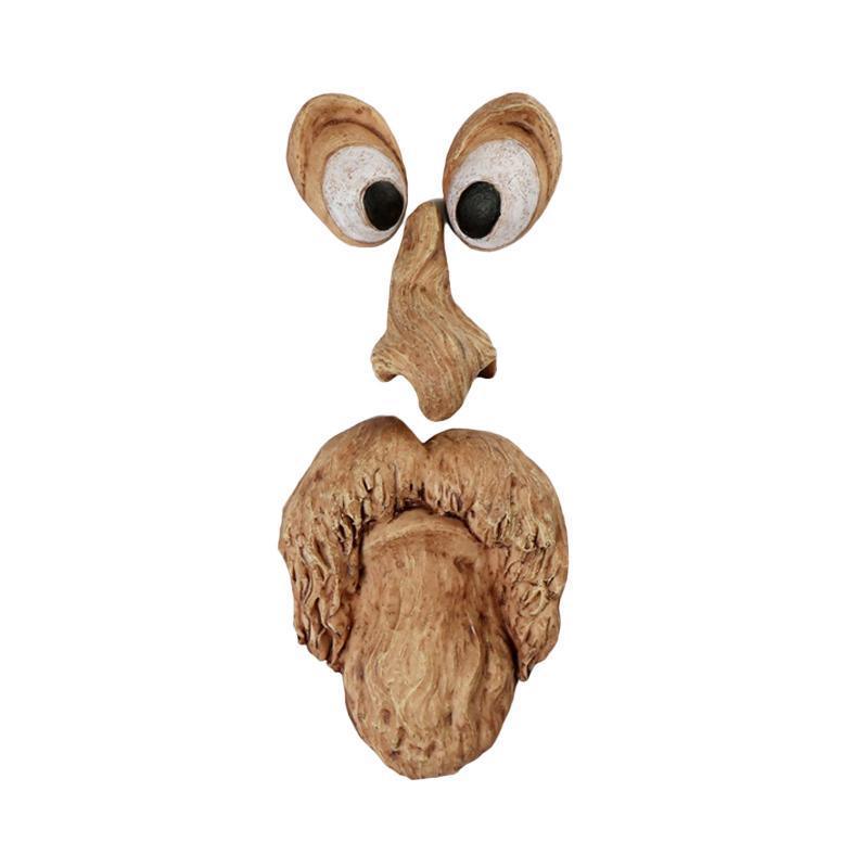 Old Man Tree Hugger Garden Peeker Yard Outdoor Sculpture Whimsical Face Decor - B V528-FACEDECORATION-B-737223