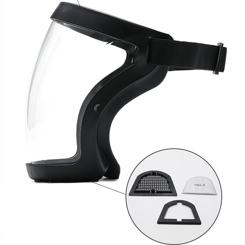 Super Protective Mask Anti-Fog Full Face Shield All-Inclusive For Men and Women - Black-2PC V528-FACESHIELD-BLACK-2PCS-489456