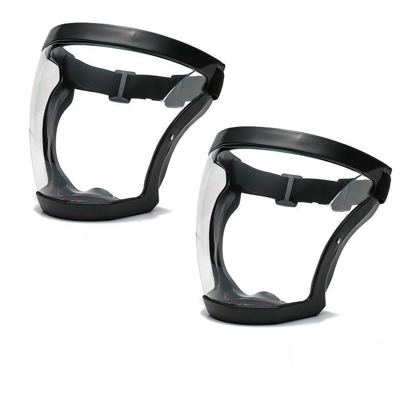 Super Protective Mask Anti-Fog Full Face Shield All-Inclusive For Men and Women - Black-2PC V528-FACESHIELD-BLACK-2PCS-489456